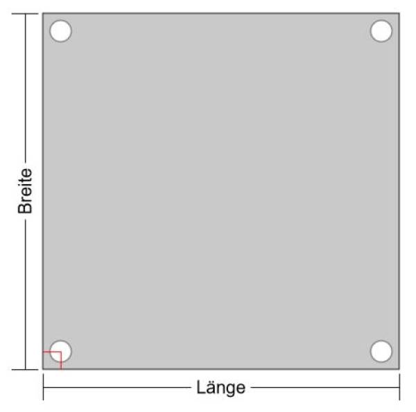 PROSIGN Quadrat Rosette Abdeckplatte Rechteck Blech V2A 2mm 3 bis 10cm 